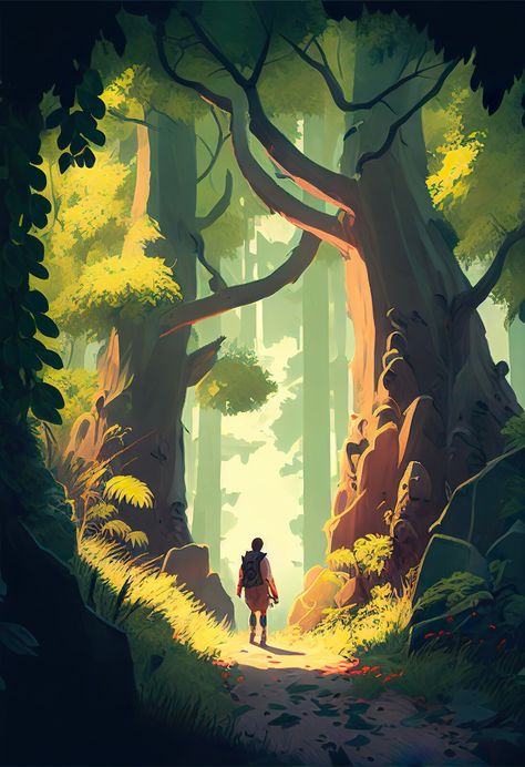 Get Lost In A Beautiful Forest, Life Of Zani on ArtStation at https://www.artstation.com/artwork/QnOm1E Forest Setting Drawing, Forest Environment Design, Forest Drawing Background, Background Forest Illustration, Bg Concept Art, How To Draw A Forest, Forest Art Drawing, Forest Background Landscape, Woods Reference