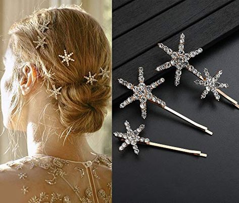 Star Hair Pins, Bridal Hair Barrettes, Starry Wedding, Decorative Hair Pins, Fantasy Inspo, Royalty Core, Character Hair, Bride Hair Clips, Witch Style