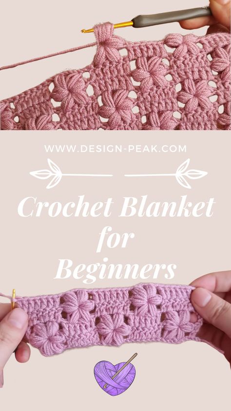 Creative Crochet Blankets, Crochet Over Crochet, Lilac Crochet Blanket, Baby Blanket Crochet Pattern Beginner, Crochet Patterns Blankets Free, Fun Crochet Stitches For Blankets, How To Crochet Baby Blanket, Baby Girl Blanket Crochet Patterns Free, Crochet Blanket Ideas Easy