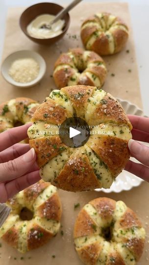 268K views · 353 reactions | How to make the viral cream cheese stuffed garlic bagels at home 🥯 inspired by Calic Bagel in LA! You can always customize this recipe and add things like cheddar cheese or jalapeños, whatever you fancy 🤎 full recipe on the blog as always - link in bio!

#recipe #bagels #easyrecipe #breakfast #brunch #baking #cooking #food #foodie #la #viral #foodblog #foodstagram #yummy #eeeeeats #instafood | MoribyanKitchen | Cavendish Music · Love Letter Cream Cheese Stuffed Bagels, Recipe Bagels, Calic Bagel, Garlic Bagels, Garlic Cream Cheese Stuffed Bagels, Everything Bagel Twists, Everything Bagel Artisan Bread, Everything Bagel With Cream Cheese, Brunch Baking