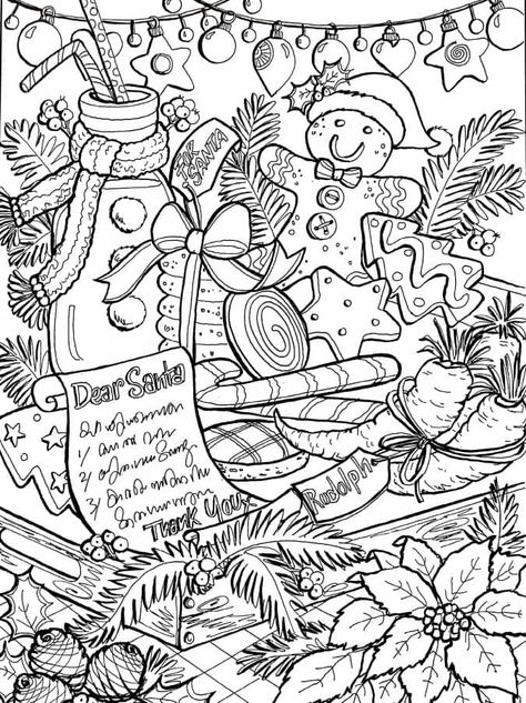 Christmas Coloring Pages for Adults. Anti Stress Coloring Pages Christmas Coloring Book For Adults, Adult Christmas Coloring Pages, Christmas Coloring Pages For Adults, Coloring Book Christmas, Books Coloring Pages, Xmas Color, Cow Coloring Pages, Christmas Coloring Sheets, Adult Colouring Pages