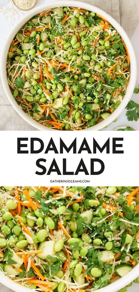 Edamame Recipes Salad, High Protein Salad, Vegetarian High Protein, Edamame Recipes, Crunchy Veggies, Edamame Salad, Protein Salad, Edamame, Asian Inspired