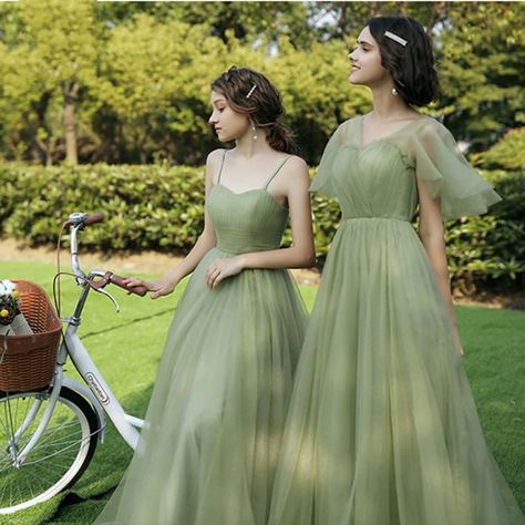 Sharing new fresh sage green tulle dresses 🌾🌴🍃 • Following the announcement on movement control order, online orders are accepting as usual but delivery will resume on April 1st, 2020. We are always just an email away with any dress questions.  We hope everyone stays safe and healthy. 🙏  In this time of uncertainty, let’s do our part to #stayhome #socialdistancing. We can do this together! 💪  Above all else, our thoughts are with those affected by the virus. We wish them a speedy recovery, Sage Green Tulle Bridesmaid Dresses, Mint Green Gown, Romantic Bridesmaid Dresses, Off Shoulder Bridesmaid, Mint Green Bridesmaid Dresses, Sage Green Bridesmaid Dress, Tulle Dresses, One Shoulder Bridesmaid, Green Tulle