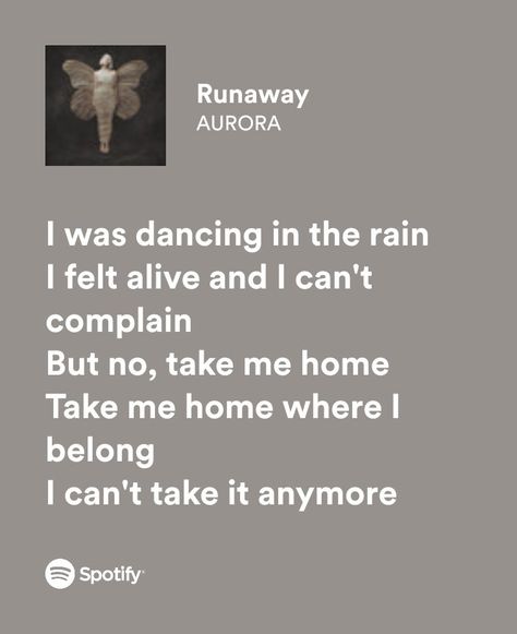 Aurora Song Lyrics, Positive Song Lyrics, Cool Song Lyrics, Song Quotes Aesthetic, Long Lyrics, Lyrics From Songs, Aurora Lyrics, Runaway Lyrics, Funny Song Lyrics