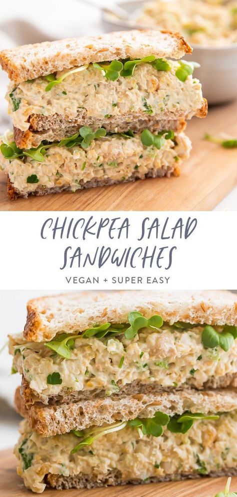 Chickpea Sandwich, Chickpea Tuna Salad, Costco Chicken, Chickpea Tuna, Sandwich Salad, Chickpea Salad Sandwich, Vegetarian Indian, Healthy Sandwiches, Lunch Idea