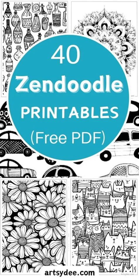 Unlock Your Imagination with 31+ Free Zendoodle Printables! - Artsydee - Drawing, Painting, Craft & Creativity Doodle Art Embroidery, Doodles To Color Free Printable, Zendoodle Step By Step, How To Do Zentangle Patterns, Zentangle Printables Free, Zentangle Practice Sheets Free Printable, Easy Full Page Doodles, Printable Doodle Pages, Zen Doodles Easy