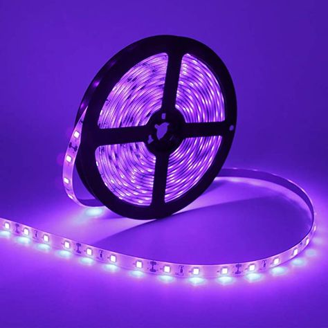 Purple Led Lights, Purple Room Decor, Uv Black Light, Purple Rooms, Purple Decor, Light Strip, Strip Light, Led Light Strips, Led Signs