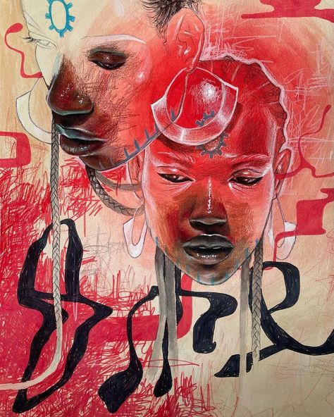 Big Painting, Arte Aesthetic, Surrealist Art, Arte Grunge, Colour Paper, Afrocentric Art, Art Exhibit, Red Sun, Art Animals