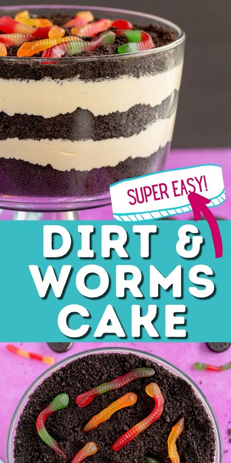 Dirt With Worms Dessert, Dessert Dirt Recipe, Worm Pudding Dessert, Double Chocolate Oreo Halloween Dirt Cake, Best Dirt And Worms Dessert, Dirt Cake Dip, Dirt Cake Oreo, Golden Oreo Dirt Cake, Works In Dirt Dessert