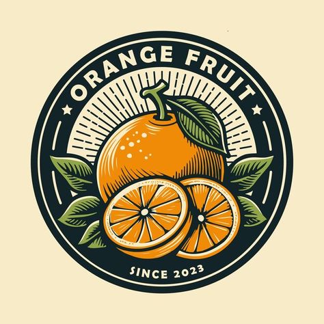 Vector vintage badge logo emblem of oran... | Premium Vector #Freepik #vector #farm #sign #orange #natural Logo Emblem Design, Vintage Emblem Logo, Vintage Badge Logo, Emblems Logo, Orange Farm, Farm Logo Design, Fruit Logo, Vintage Badge, Farm Logo