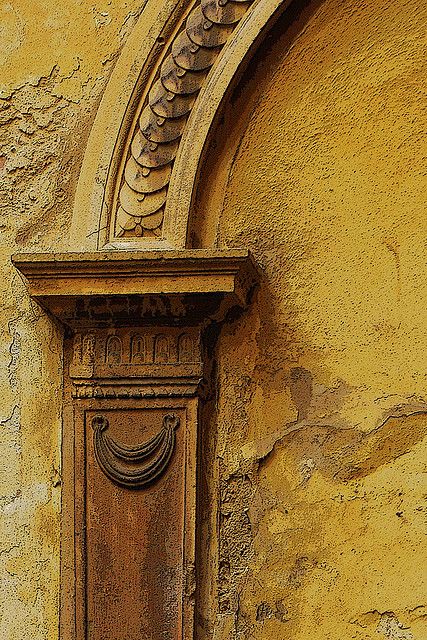 Siena yellow ochre arch 4584 by c.huller, via Flickr Ochre Color, Arch Photo, Detail Photography, Spicy Mustard, Siena Italy, Ochre Yellow, Ivy House, Yellow Textures, Yellow Houses