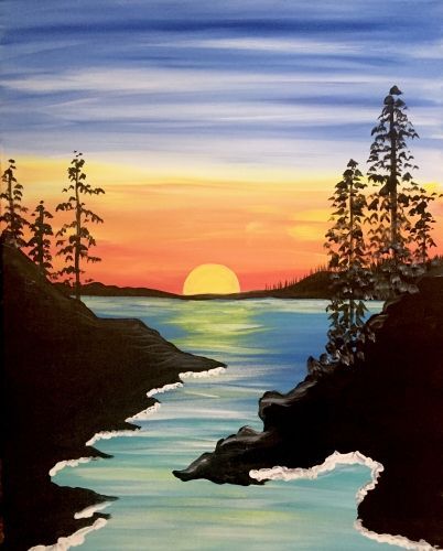 30 Easy Acrylic Painting Ideas for Beginners -- Easy Landscape Paintin – Art Painting Canvas Easy Nature Paintings, Sunset Paintings, Lukisan Lanskap, Funny Painting, Easy Landscape, Easy Landscape Paintings, Beginners Painting, Sunrise Painting, Easy Canvas Art