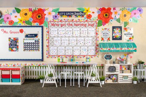 Shabby Chic Classroom Decor, Garden Theme Classroom, Shabby Chic Classroom, Teacher Classroom Decorations, Liquid Chalk Markers, Plastic Letters, Teacher Created Resources, Chalk Markers, Classroom Walls