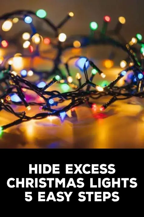 How to Hide Excess Christmas Lights How To Hide Christmas Light Cords, Hiding Christmas Light Cords Ideas, Christmas Lights Hacks, Christmas Light Hacks, Christmas Pranks, Christmas Lights Outside, Small Storage Containers, Hide Cords, Hanging Christmas Lights