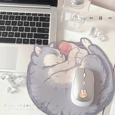 Amazon.com: Cute Kawaii Desk Mat Sleeping Cat Mouse Pad Gaming Mousepad Cartoon Cat Keyboard Mouse Mat Desk Pad for Computer Laptop Non-Slip Leather Desk Pads (Grey cat) : Office Products Bonito, Kawaii, Cat Keyboard, Cat Office, Kawaii Desk, Pink Goth, Desk Pads, Leather Desk Pad, Cute Mouse Pad