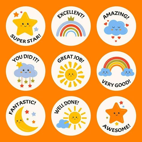 Study Motivation Stickers Printable, Encouragement Cards For Students, Reward Cards For Students, Great Job Stickers, Stickers For Students, Preschool Charts, Teach English To Kids, Space Themed Room, Study Home