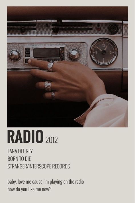 Maren Morris Aesthetic, Debut Polaroid, Lana Del Rey Radio, Minimalist Polaroid Poster, Radio Song, Taylor Swift Debut, Minimalist Music, Song Art, Lana Del Rey Songs