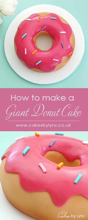 How to make a giant Donut / Doughnut cake by CakesbyLynz Step by step cake decorating video tutorial  https://youtu.be/djGEK6052XY Doughnut Cakes Birthday, Giant Donut Birthday Cake, Large Donut Cake, Cake That Looks Like Donut, How To Make A Donut Cake, Doughnut Smash Cake, Rainbow Donut Cake, Doughnut Cake Ideas, Donut Cakes Birthday