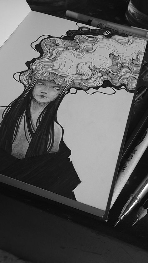 coretan on Behance Illustration Design Graphique, White Drawing, Arte Sketchbook, Arte Inspo, Dope Art, Black And White Drawing, City Photography, 판타지 아트, Beautiful Drawings