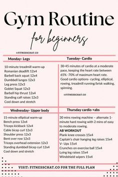 Beginner Workout Plan For Women, Workout Routine For The Gym For Women, Back To The Gym Workout For Women, Workout Program For Beginners, Workout Routine At Gym For Women, Gym Workout Plans For Beginners, The Best Workouts For Women, Gym Work Out Routine, Getting Back Into The Gym Workout