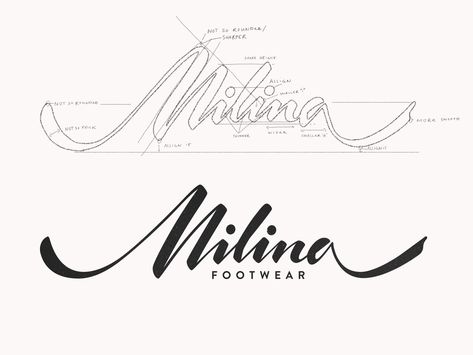 Milina Dr classic identity sketch signature handwriting brush typography custom brand design lettering script handwritten graphic unique process logo calligraphy flow type Calligraphic Logo Design, Script Brand Identity, Logo Design Handwritten, Handwriting Logo Design, Identity Sketch, X Logo Design Letter, Handwritten Branding, Handwritten Logo Branding, Logo Type Typography