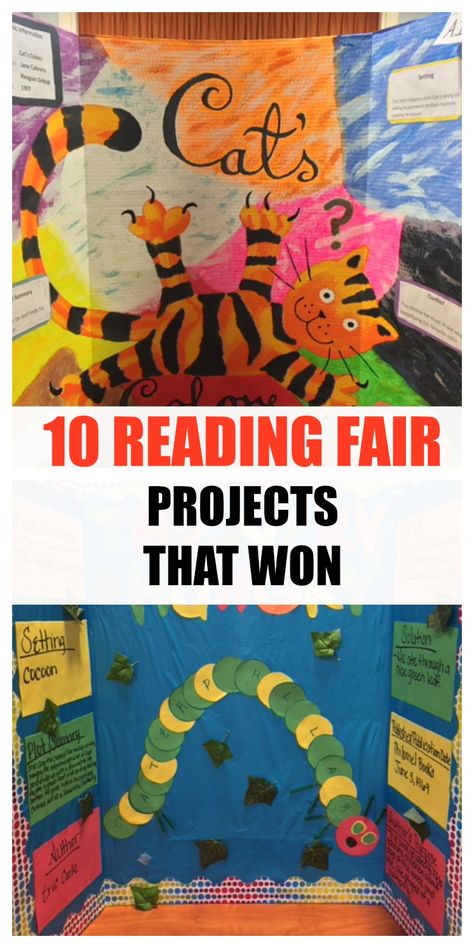 10 elementary reading fair projects that won our school reading fair. These reading fair boards can give you some ideas for reading fair projects. Literacy Fair Projects Ideas, Reading Project Ideas, Book Project Ideas Elementary, Creative Book Report Ideas Elementary, Literature Fair Projects Ideas, Book Report Projects Elementary, Book Projects Elementary, English Fair Ideas, Book Report Poster Ideas