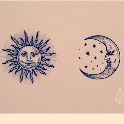 Sun And Moon Tattoos, Dragons Tattoo, Moon Sun Tattoo, Tattoo Moon, Tato Henna, Moon Tattoos, Kunst Tattoos, Initial Tattoo, Arrow Tattoo