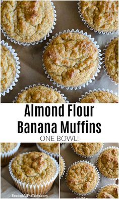 These Almond Flour Banana Muffins are low-carb, gluten-free and include no refined sugars. The muffins are sweetened naturally with the bananas and almond flour and can be frozen for a convenient breakfast! Paleo Muffins Almond Flour, Carrot Pineapple Muffins, Almond Flour Banana Muffins, Almond Flour Banana, Muffins Paleo, Almond Flour Muffins, Paleo Muffins, Banana Nut Muffins, Low Carb Low Sugar