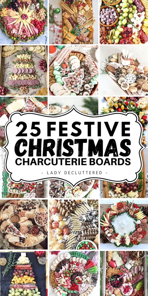 25 Festive Christmas Charcuterie Boards Nibble Board, Christmas Charcuterie Boards, Cheese Spreads, Lady Decluttered, Christmas Charcuterie, Christmas Recipes Appetizers, Christmas Friends, Charcuterie Inspiration, Christmas Entertaining