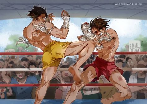 Lethwei/muay thai art Muay Thai Art, Martial Arts Manga, Kengan Omega, Martial Arts Anime, Combat Art, Thai Art, Poses References, Bleach Anime, Drawing Reference Poses