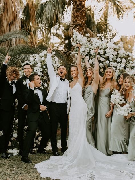 Wedding Parties Colors, Sage Green Bridesmaid Dress, Sage Wedding, Vogue Wedding, Josephine Skriver, Sage Green Wedding, Green Bridesmaid, Green Bridesmaid Dresses, Bridesmaids And Groomsmen