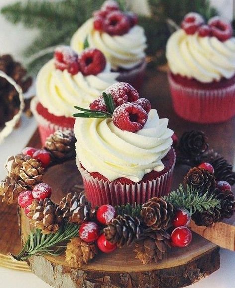 Christmas Cupcakes Ideas, Easy Christmas Cupcakes, Tårta Design, Christmas Cupcakes Recipes, Ideas Cupcakes, Cupcakes Ideas, Christmas Cupcakes, Christmas Snacks, Christmas Cooking