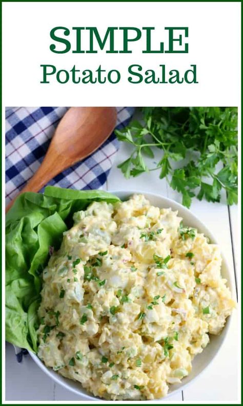 SIMPLE Potato Salad - Simple Party Food Potato Salad Simple, Quick Easy Potato Salad, Best Potatoes For Potato Salad, Basic Potato Salad, Potato Salad For Large Crowd, Potato Salad For 30 People, Mini Potato Salad, Potato Salad For A Crowd Parties, Simple Potato Salad Recipe