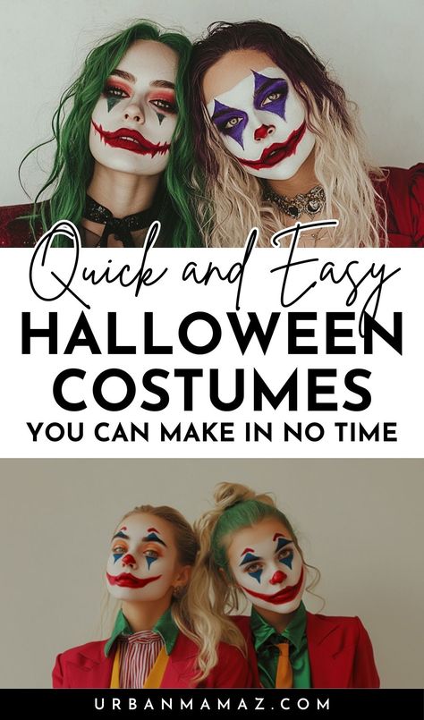 Looking for easy DIY Halloween costumes? Check out this list of quick and easy Halloween costumes you can make in no time. Dr Jekyll And Mr Hyde Costume Women, Easy Halloween Dress Up, Original Diy Halloween Costumes, Diy Homeless Costume, Amazing Costume Ideas, Awesome Diy Halloween Costumes, Easy Mom Costumes For Halloween, Womens Clown Halloween Costumes, Comicon Costume Women Diy