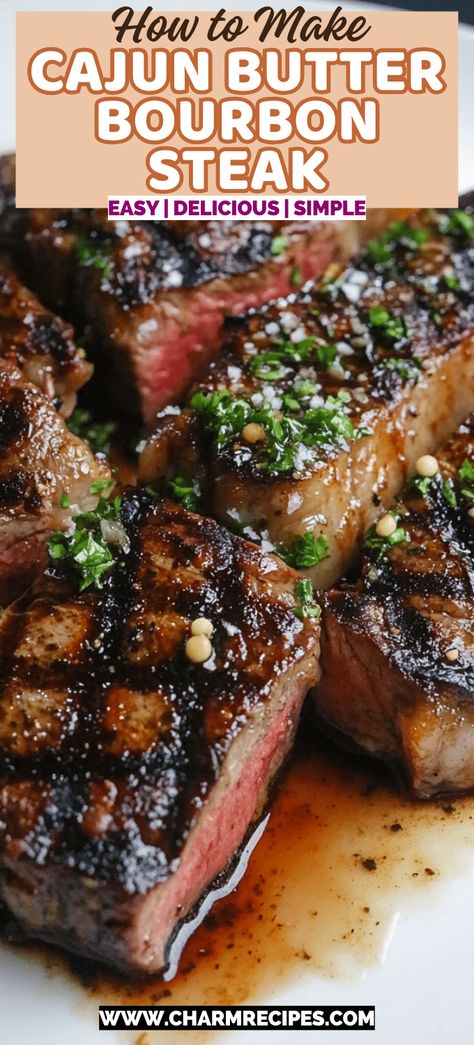 Cajun Butter Bourbon Steak Cajun Butter Bourbon Steak, Bourbon Steak Recipe, Butter Bourbon, Bourbon Steak, London Broil Recipes, Skirt Steak Recipes, Cajun Butter, Griddle Cooking, Shrimp Recipes For Dinner