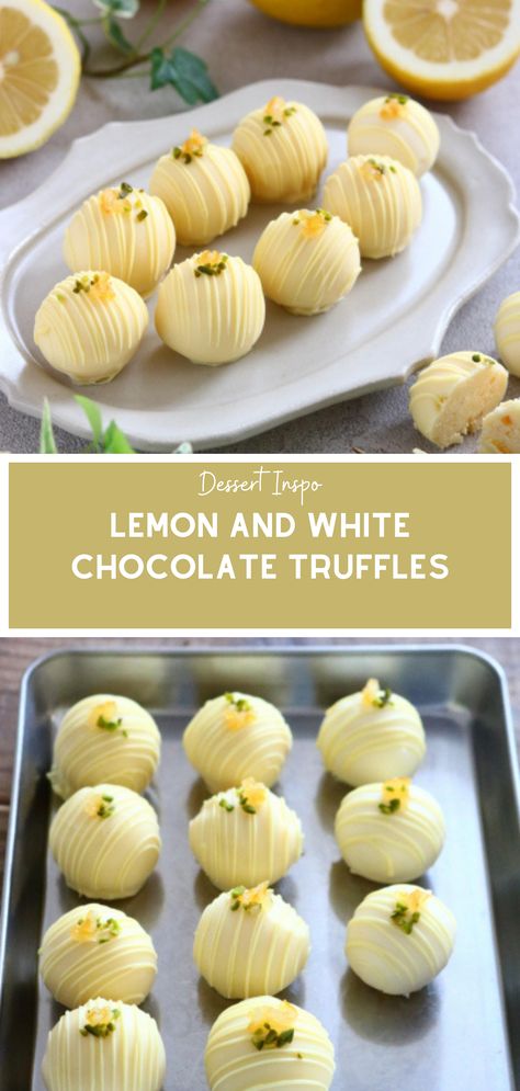 Lemon Blueberry Truffles, White Chocolate Limoncello Truffles, Lemon Chocolate Truffles, Chocolate Ball Dessert, Lemon Cake Truffles, Lemon Blueberry Truffle, Lemon Truffles Easy, Cake Truffle Recipe, Snack Ideas Dessert