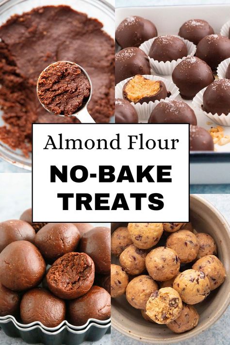 Almond Flour no bake Recipes are indulgent, mostly healthy and naturally gluten free. Almond Flour Recipes No Bake, Healthy Almond Flour Desserts, Quick Almond Flour Desserts, Almond Flour Dessert Recipes Healthy, Sweets With Almond Flour, Recipes Almond Flour, Almond Flour Treats, No Bake Almond Flour Recipes, Healthy No Bake Dessert Recipes