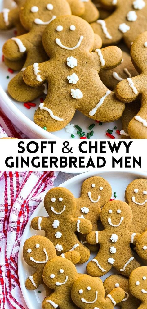 Chewy Gingerbread Men, Gingerbread Man Cookie Recipe, Gingerbread Man Recipe, Gingerbread Men Cookies, Best Gingerbread Cookies, Gingerbread Cookie Dough, Chewy Gingerbread Cookies, Soft Cookie Recipe, Soft Gingerbread Cookies