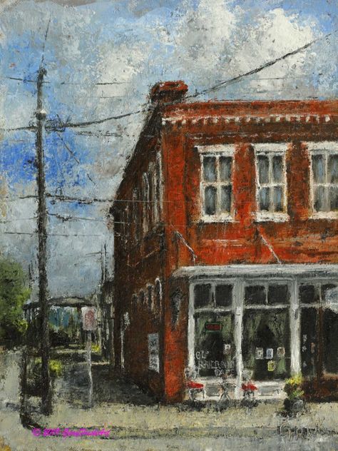 Downtown Painting, Small Town Painting, Neighborhood Painting, Town Painting, City Scape Painting, Surreal Art Painting, Town Drawing, Cityscape Drawing, Abandoned Town