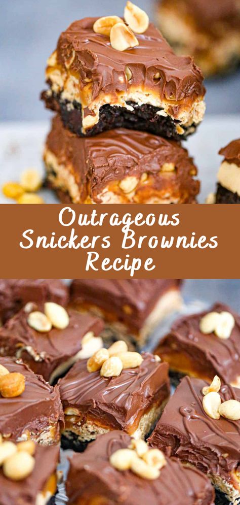 Outrageous Snickers Brownies Recipe Introduction Who can resist the irresistible combination of chocolate and caramel, packed with the nutty goodness of Snickers? Snickers brownies are the ultimate indulgence for any sweet tooth out there. In this article, we’re going to take you through a mouthwatering journey, teaching you how to create your very own Outrageous […] The post Outrageou... Brownie Snickers Pie, Snicker Brownies Recipe, Chewy Snickers Brownies, Snickers Recipes Desserts, Snicker Desserts, Snickers Dessert Recipes, Snickers Recipes, 9x13 Brownie Recipe, Killer Brownies