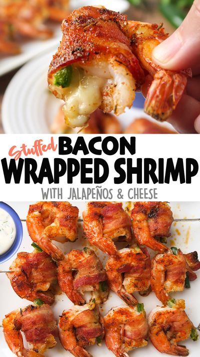 Carnivore Seafood Recipes, Sick Snacks, Bacon Wrapped Stuffed Shrimp, Cilantro Ranch, Bacon Shrimp, Dinner Shrimp, Wrapped Shrimp, Shrimp Stuffed, Ranch Dipping Sauce