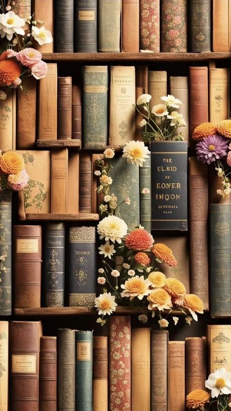 Book Flowers Aesthetic, Books Screensaver, Reading Books Aesthetic Pics, Aesthetic Book Wallpaper Iphone, Old Books Wallpaper, Book Flower Aesthetic, Fall Books Aesthetic, Book Asthetics Wallpaper, Book Aesthetic Wallpaper Iphone