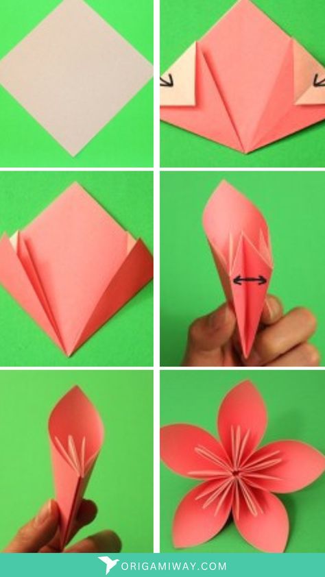 A origami paper kusudama flower Easy Oragami Flowers, Easy Folded Paper Flowers, Paper Origami Flowers Easy, How To Make Origami Flowers Easy, Origami Flower Instructions, Diy Origami Flowers Easy, Step By Step Origami Flowers, Folding Flowers Paper, Fold Paper Flowers Easy