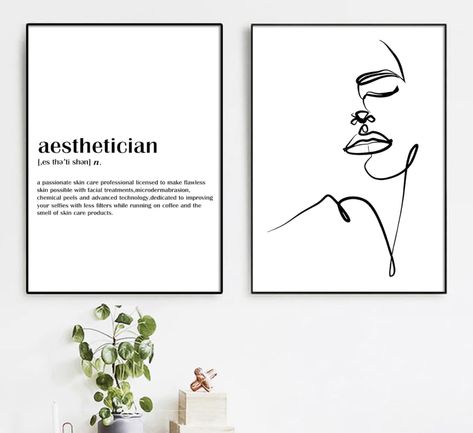 Aesthetician Definition Canvas Aesthetician Skin Care Spa Quote Wall Art Salon Beauty Spa Poster Prints Esthetician Quotes Wall Art Black and White Pictures Minimalist Line Art 16x24inchx2 No Frame Spa Room Ideas Estheticians, Spa Wall Decor, Spa Poster, Spa Room Ideas, Spa Quotes, Happy Mothers Day Messages, Esthetician Quotes, Facial Room, Salon Wall Art