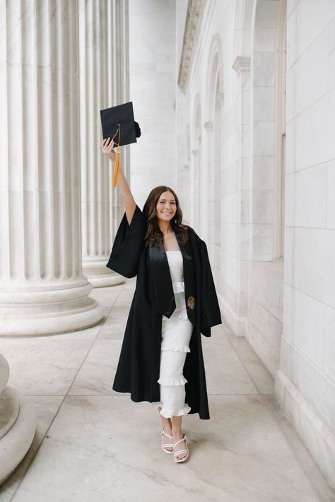 Graduation Dress With Cap And Gown, Convocation Dress Graduation, Convocation Outfit Graduation, Cap And Gown Outfit, Convocation Dress, Convocation Outfit, Nursing School Graduation Pictures, Graduation Nursing, Nursing Pictures