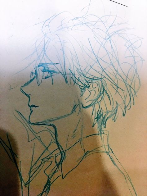 “Doodle~ As I was walking around my eyes wandered onto a person with a beautiful profile. I admire those who has an atmospheric profile to them whether they’re a man or a woman” Anime Side View, Anime Side Profile, View Sketch, Side View Drawing, Realistic Eye Drawing, Profile Drawing, Draw Anime, Drawing Faces, Arte Sketchbook