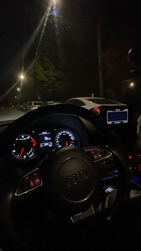 #nightdrive #audi #vibes Car Driving Aesthetic Night, Audi At Night, Driving Audi Aesthetic, Audi Night Drive, Bmw Interior Night, Aesthetic Car Photos, Audi Snap, Audi Rs7 Interior, Inside Car Aesthetic