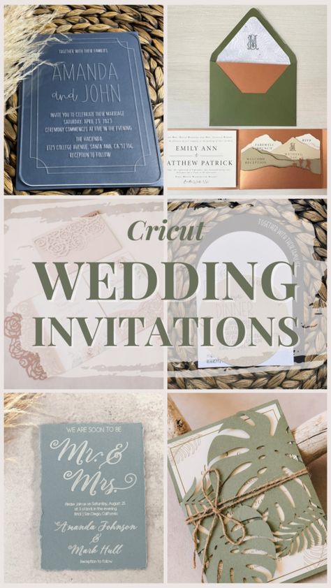 Making Wedding Invitations With Cricut, Wedding Invitations Using Cricut, Fall Wedding Invitations Diy Cricut, Wedding Invites With Cricut, Circuit Wedding Invitations Diy, Addressing Wedding Invitations Cricut, Cricut Wedding Projects Invitations, Diy Cricut Invitations, Cheap Invitations Wedding