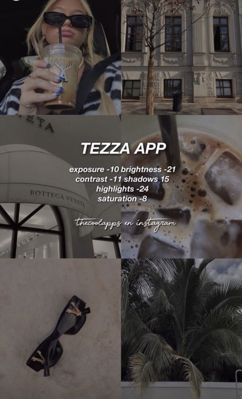 Best Tezza Filters, Tezza Filter Edit Vintage, Photoshop Express Presets, Tezza Filter Edit Aesthetic, Tezza Editing Tutorial, Tezza App Filters, Tezza Photo Edits, Low Exposure Filter Iphone, Tezza Presets Tutorial