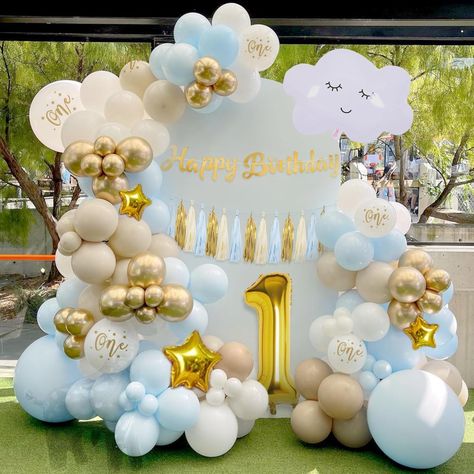 First Birthday Decorations for Boy, Blue Gold Boys 1st Birthday Decorations, One Balloon 1st Birthday Macaroon Blue Gold White Balloons Happy Birthday Garland for Baby Boy Birthday Party Supplies First Birthday Boy Balloons, Happy Birthday Decoration 1 Year, 1 Year Baby Boy Birthday Decoration, Baby Girl First Birthday Decorations, Cheap Blue Sets For First Birthday, Pink White Balloons, Blue Ballons Decoration Birthday Room, Light Blue First Birthday Cake, Baby Boy Birthday Decoration